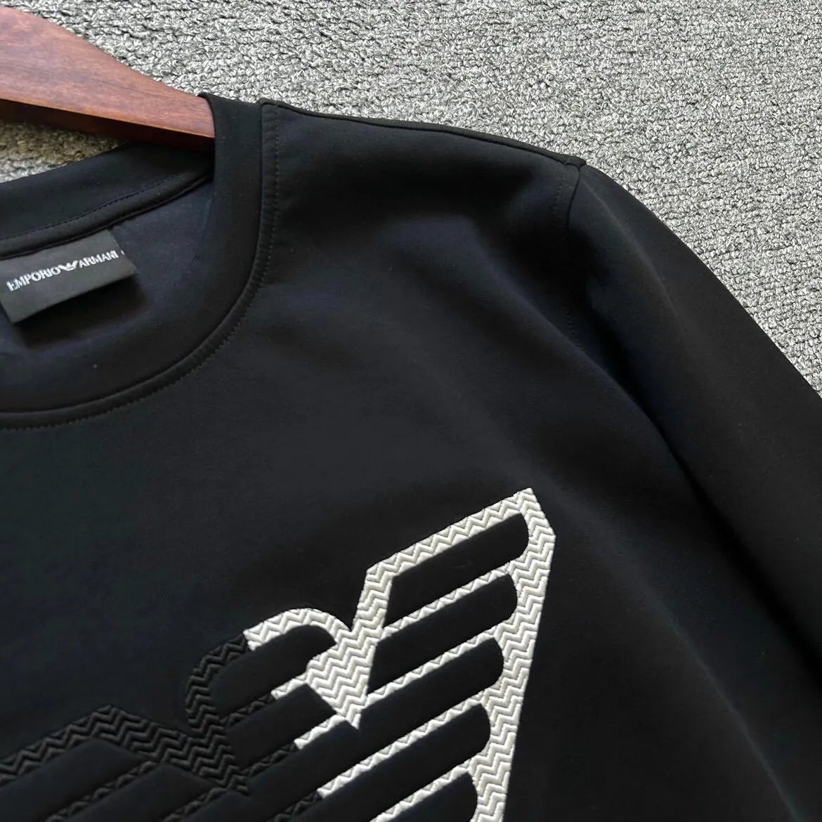 Emporio Armani Eagle Logo Black Hoodie - 7