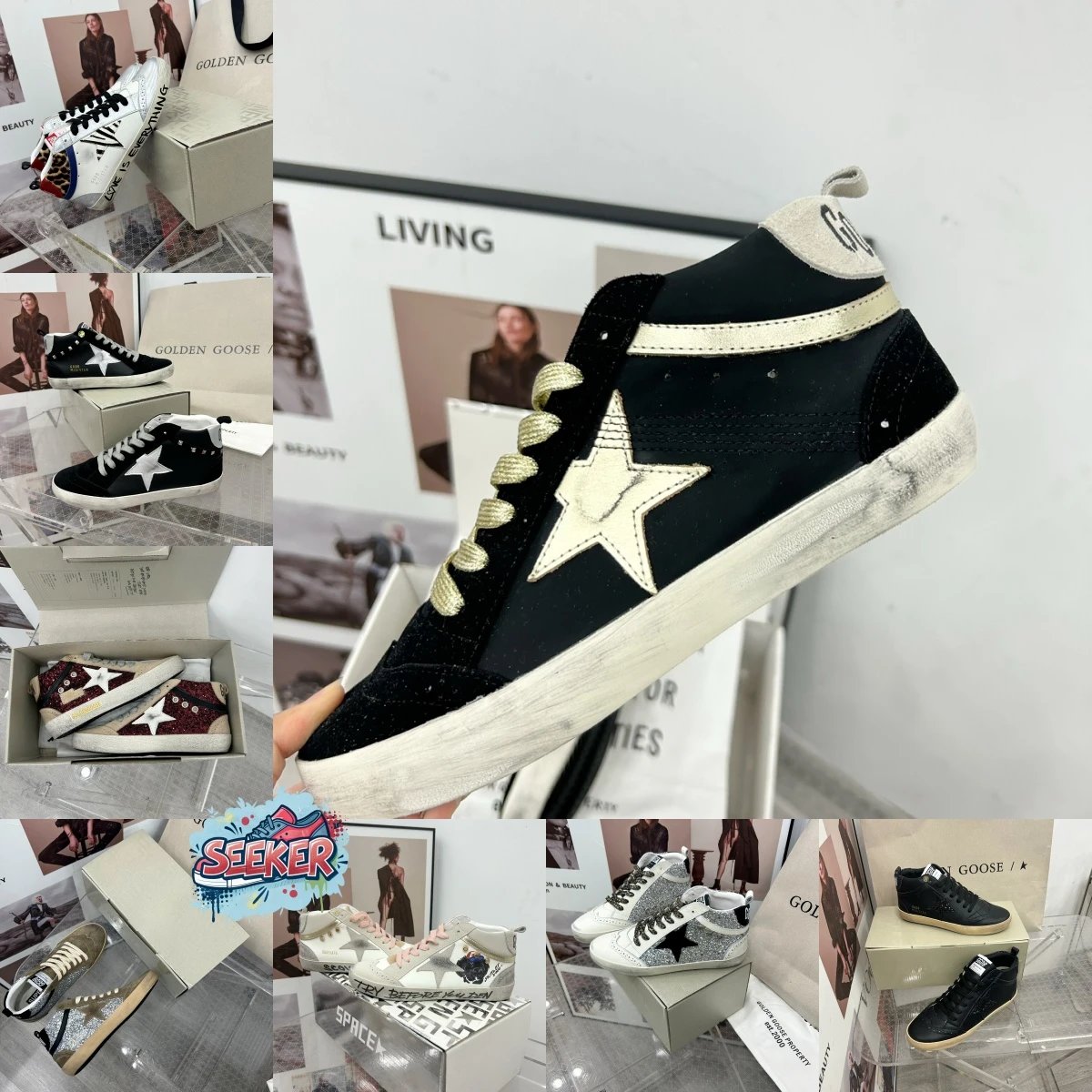 Golden Goose Mid Star High-Top Sneakers