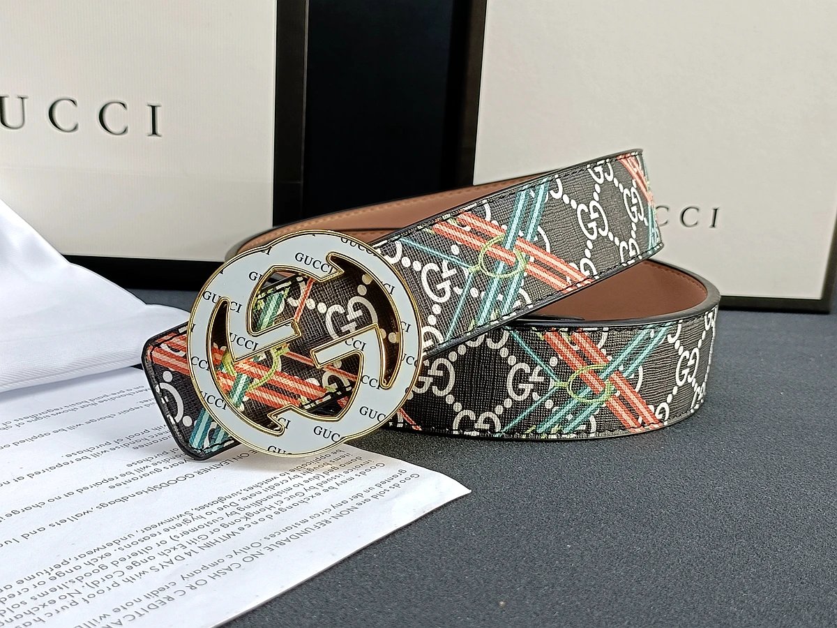 Gucci GG Marmont Canvas Belt Red Multicolor - 7