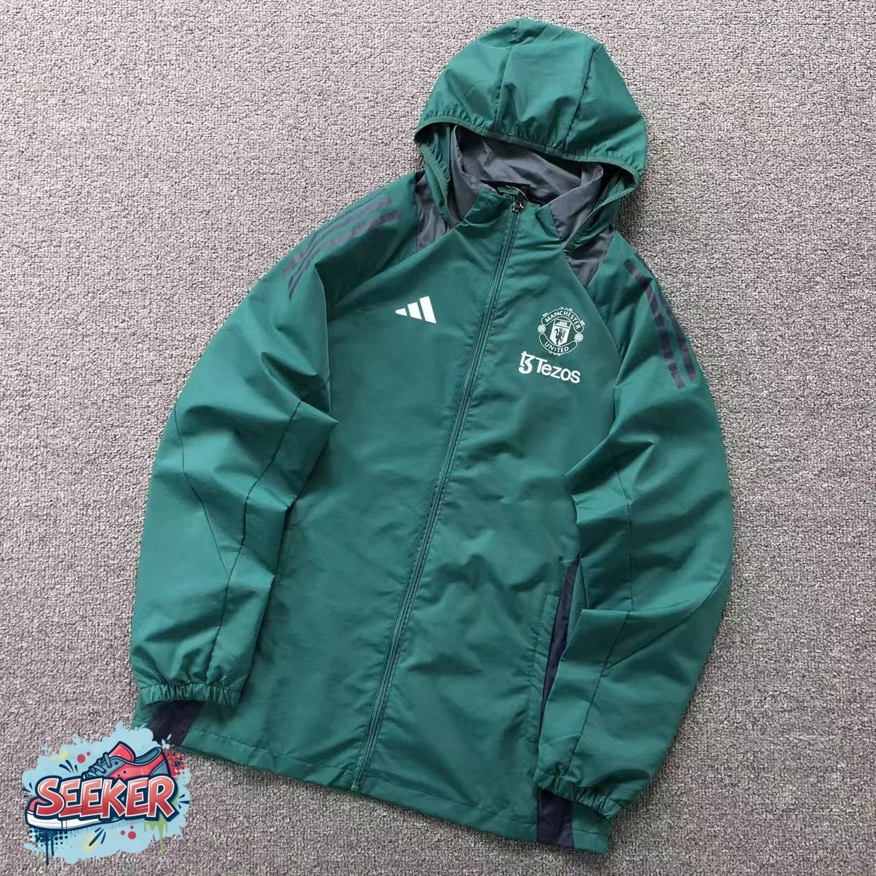 Adidas Arsenal Training Windbreaker Black with Mint Stripes - 16