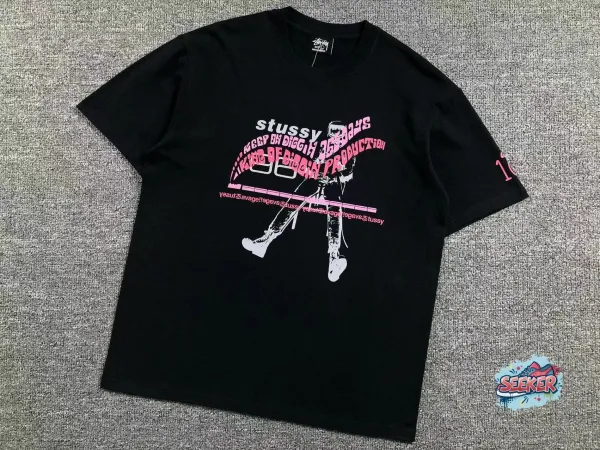 Stussy Keep On Diggin' 365 Days Pink Graphic T-Shirt - 1