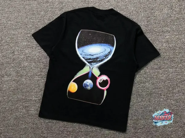Design Hourglass Galaxy Print Black T-Shirt - 1