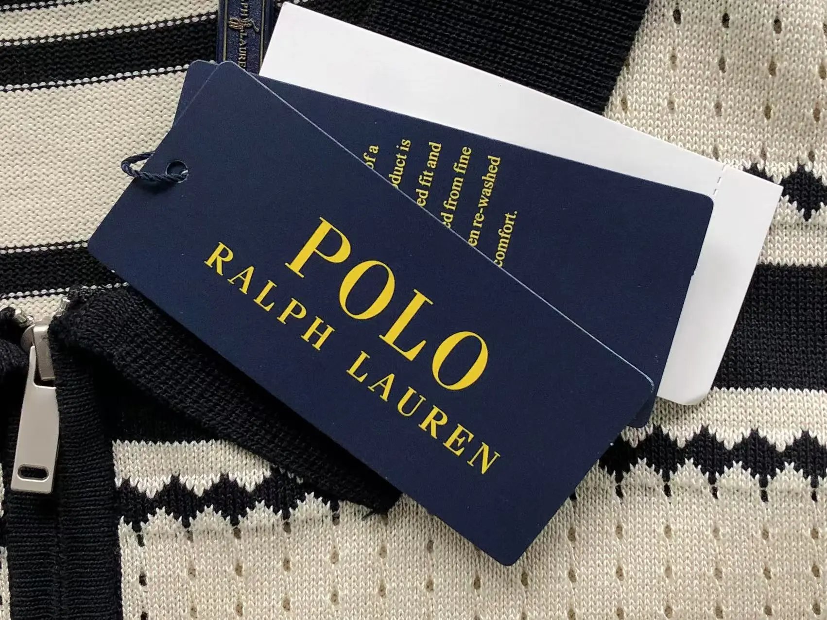 Polo Ralph Lauren Striped Knit Polo Shirt White / Gray - 13