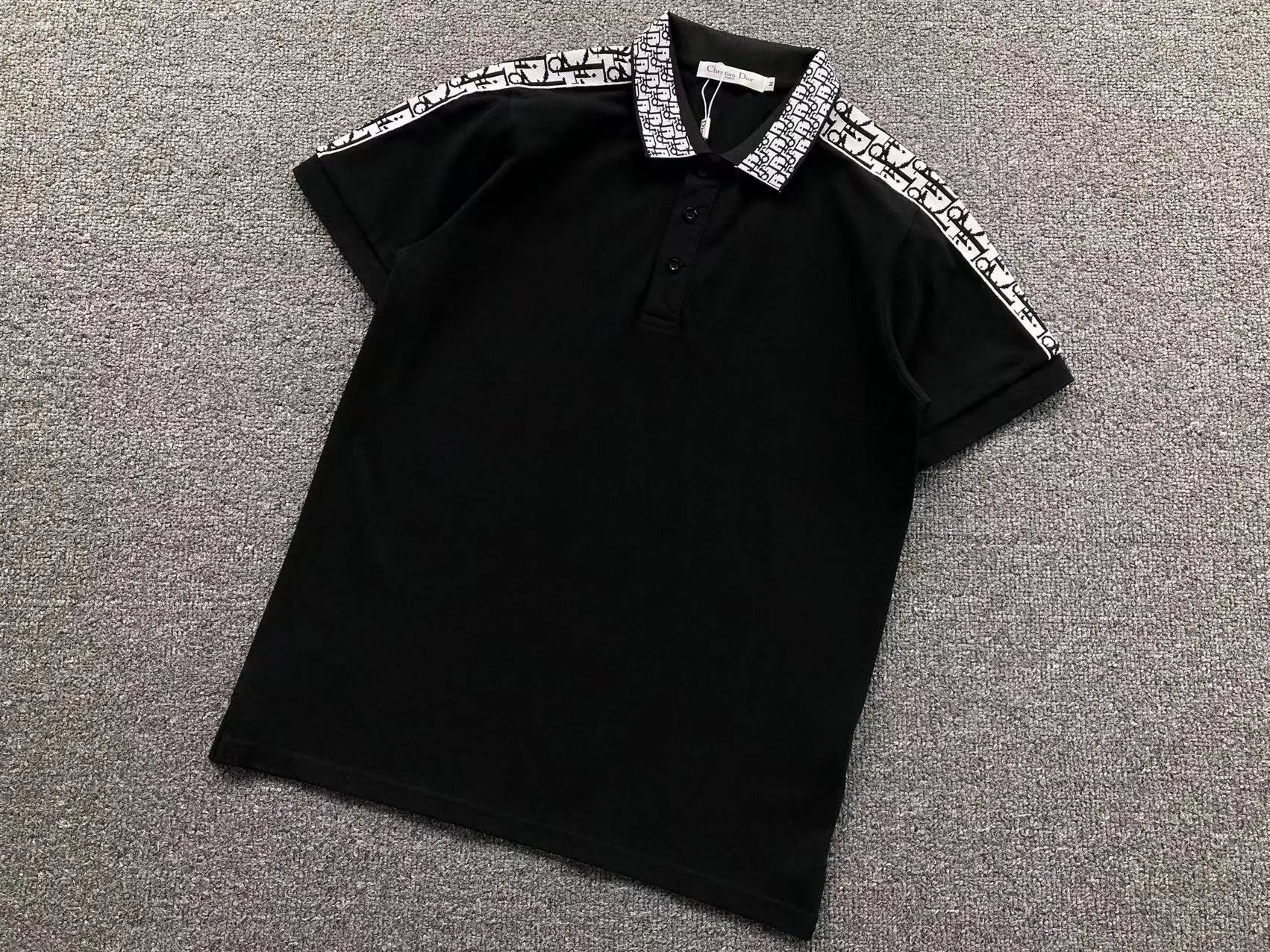 Dior Oblique Print Polo White Polo Shirt - 16