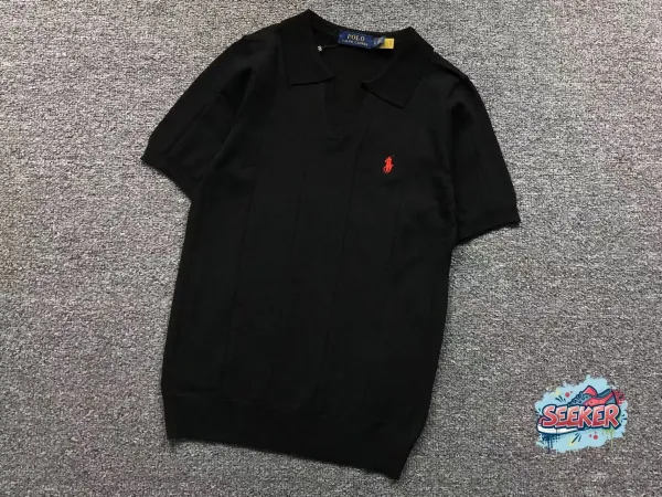 Polo Ralph Lauren Knit Polo Black Tops Polo - 1