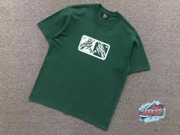 Stussy Gundam Collaboration Graphic T-Shirt Forest Green - 1
