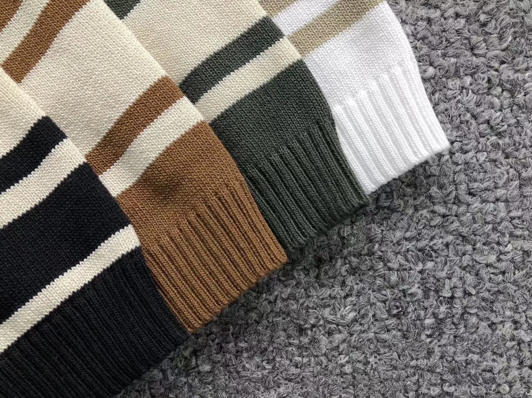Polo Ralph Lauren Striped Knit Polo Shirt White / Gray - 11