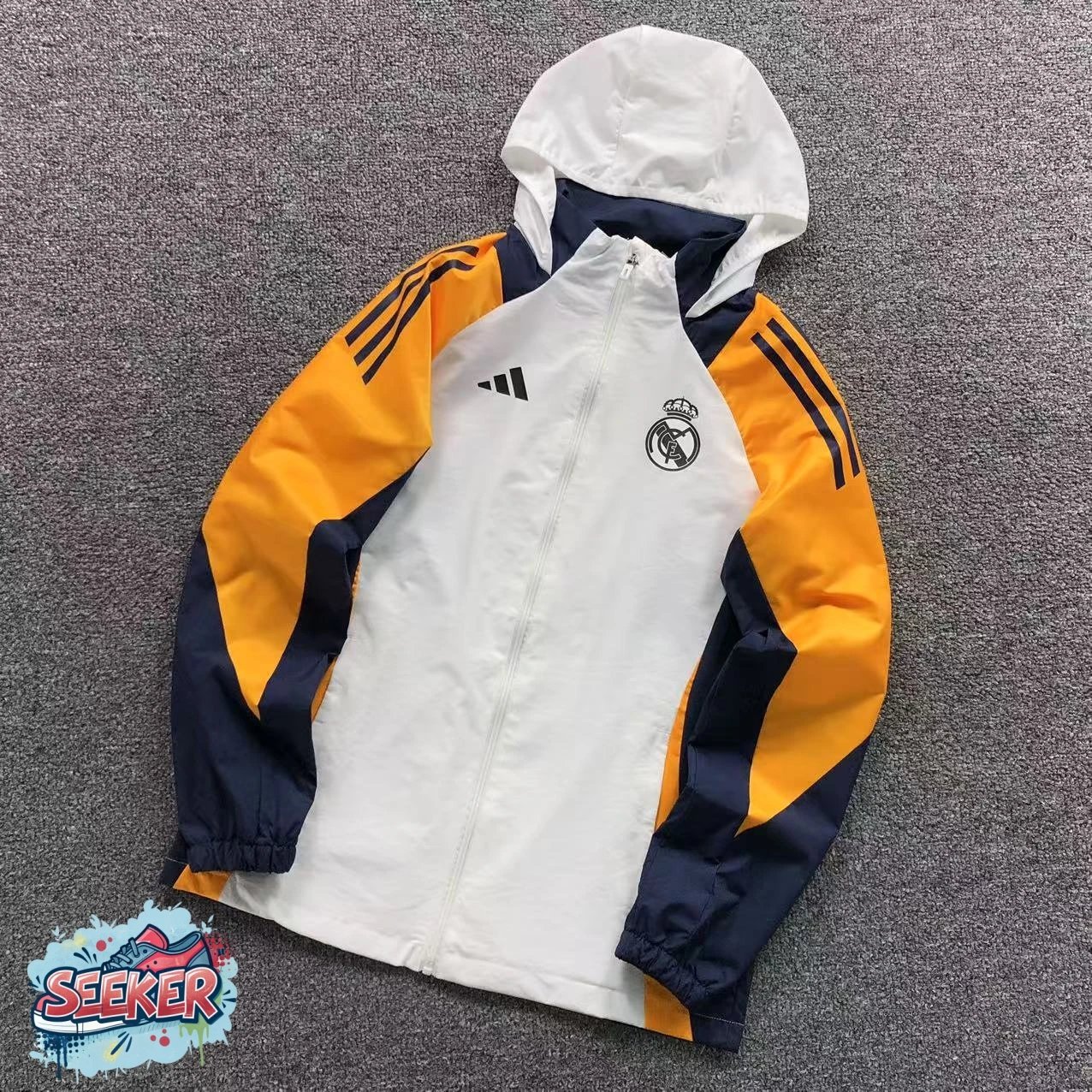 Adidas Arsenal Training Windbreaker Black with Mint Stripes - 12