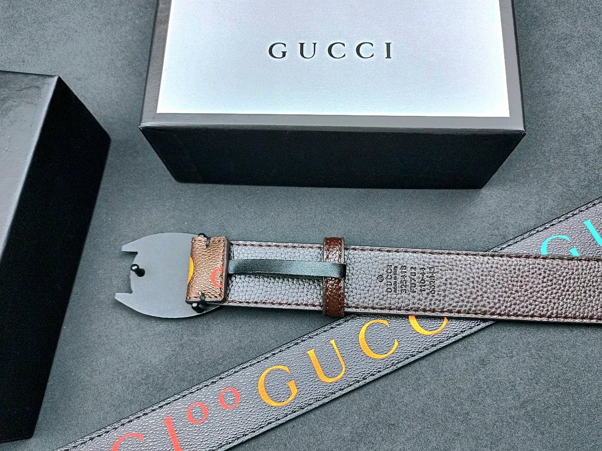 Gucci GG Marmont Belt Brown Leather with Red Enamel Buckle - 11