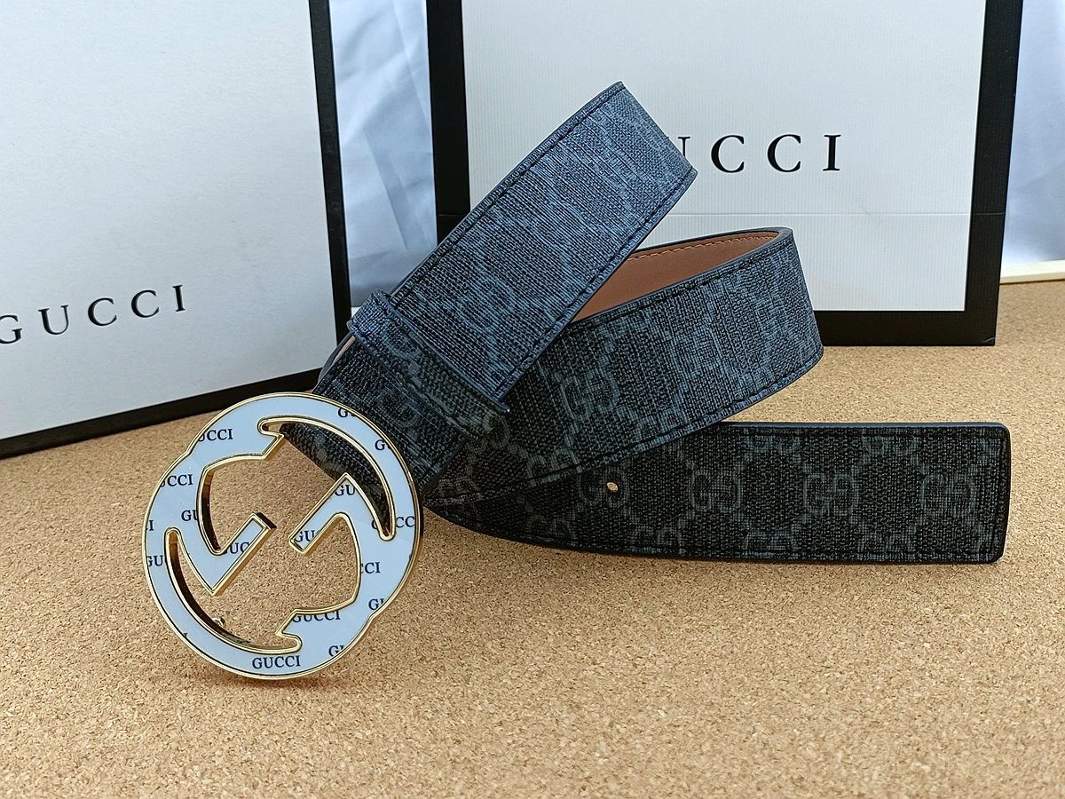 Gucci GG Marmont Belt Brown Leather with Red Enamel Buckle - 4