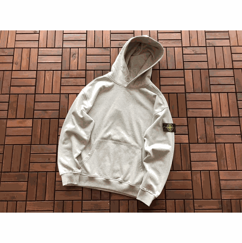 Light Grey Stone Island Hoodie