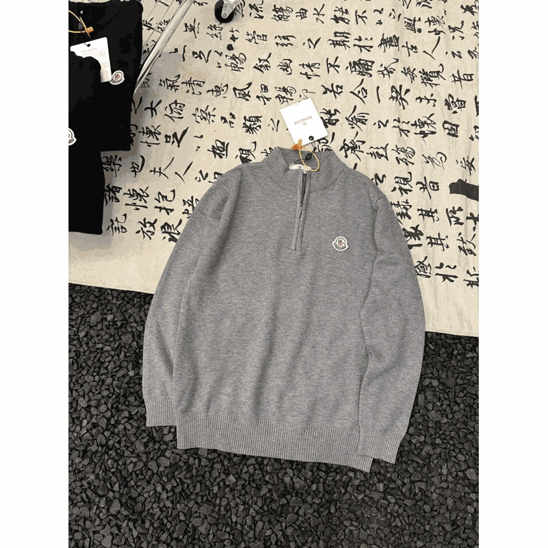Moncler Half-Zip Polo Black Top Polo Shirt - 4