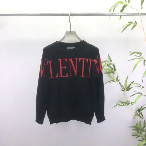 Valentino Logo Knit Sweater Black with Red Lettering - 1