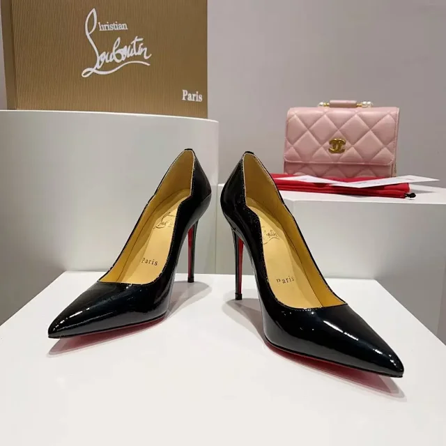 Christian Louboutin High Heels Pointed-Toe Patent Leather Red-Sole Stiletto Pumps product detail image 6