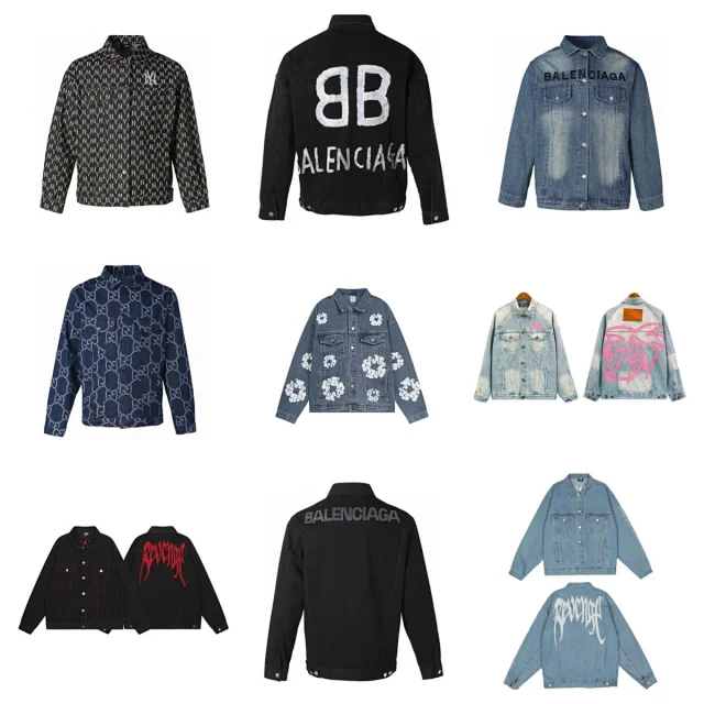 Palm Angels Jackets Washed denim trucker jacket product detail image 1