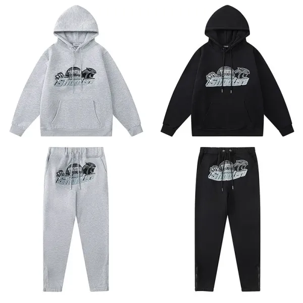 Trapstar Panther Logo Black Hoodie and Sweatpants Set - 12