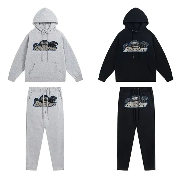Trapstar Panther Logo Black Hoodie and Sweatpants Set - 8