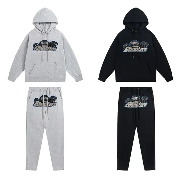 Trapstar Panther Logo Black Hoodie and Sweatpants Set - 13