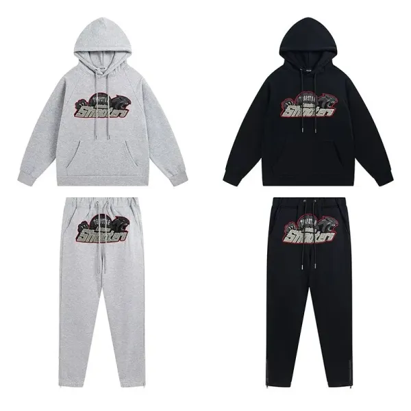 Trapstar Panther Logo Black Hoodie and Sweatpants Set - 7