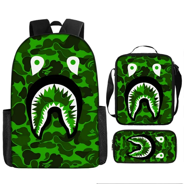 BAPE Backpacks Shark Camo Three-Piece Set product detail image 6
