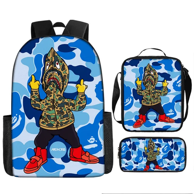 BAPE Backpacks Shark Camo Three-Piece Set product detail image 4