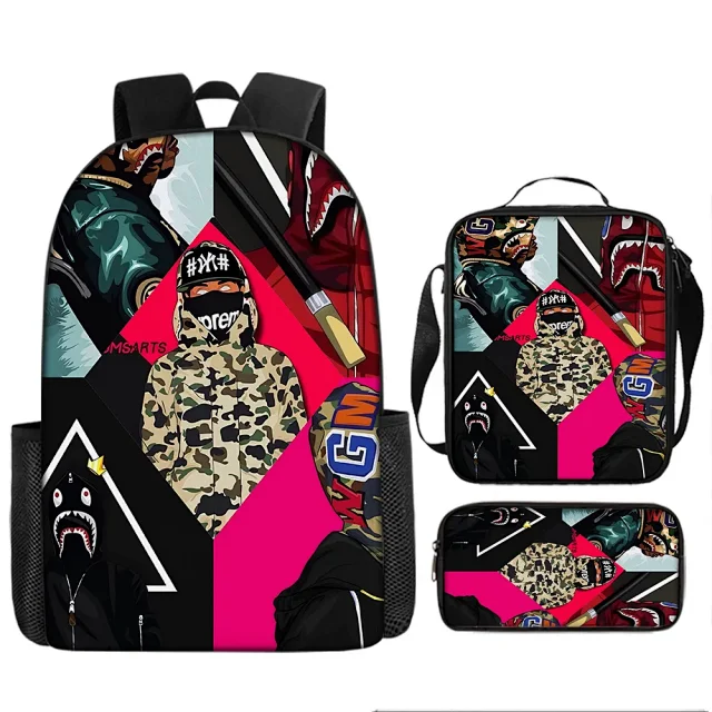 BAPE Backpacks Shark Camo Three-Piece Set product detail image 8