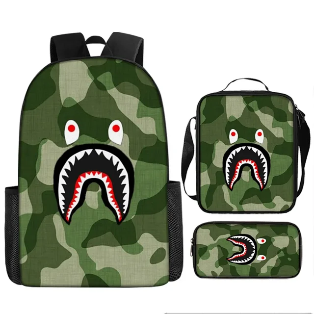 BAPE Backpacks Shark Camo Three-Piece Set product detail image 2