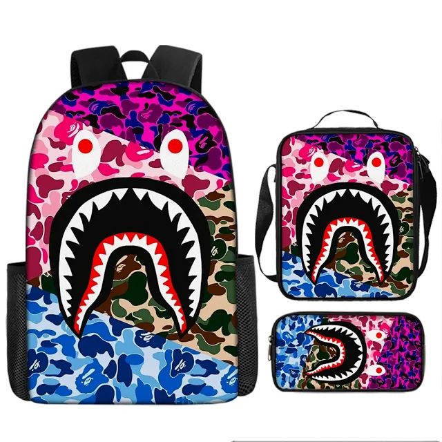 BAPE Backpacks Shark Camo Three-Piece Set product detail image 10