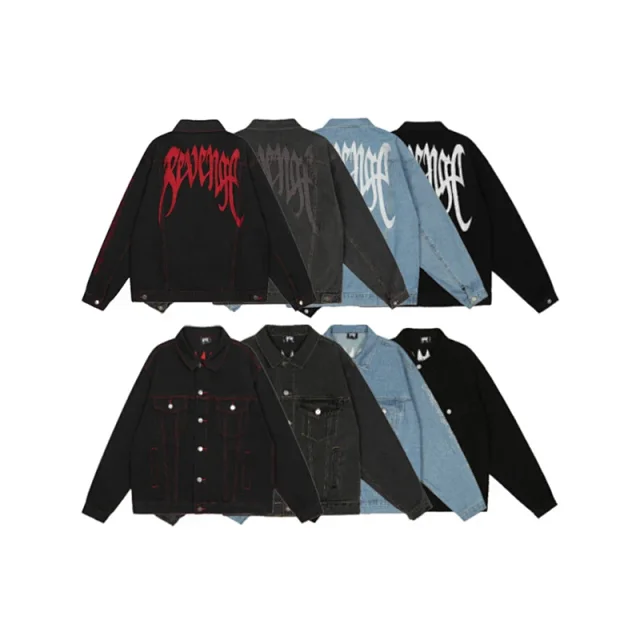 Palm Angels Jackets Washed denim trucker jacket product detail image 3