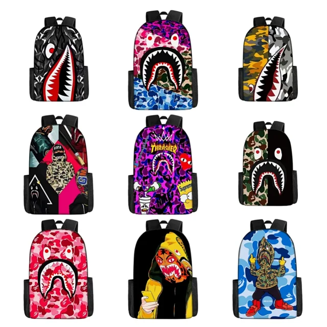 A BATHING APE Backpacks Shark Camo Backpack product detail image 1