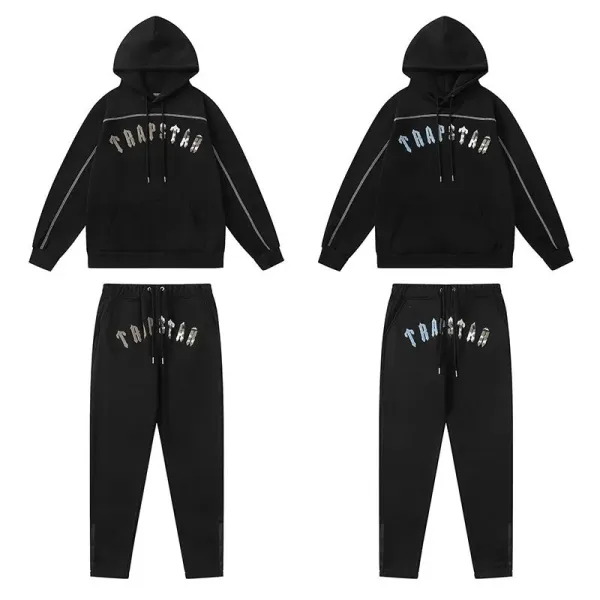 Trapstar Panther Logo Black Hoodie and Sweatpants Set - 14