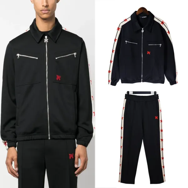 Palm Angels Star-Trimmed Track Suit Black - 1