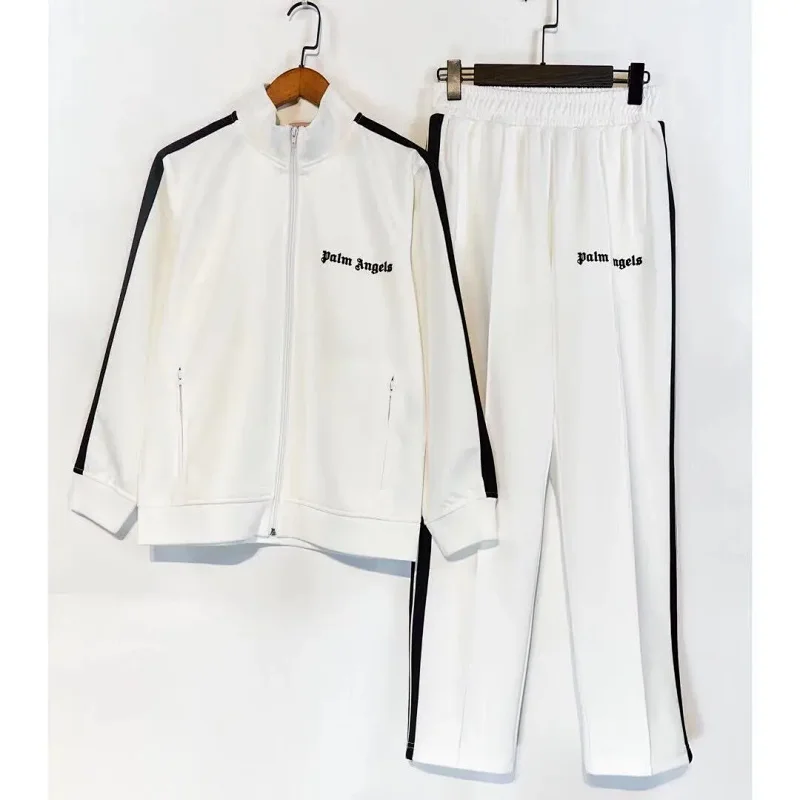 Palm Angels Classic White Tracksuit with Black Side Stripes - rep Palm Angels