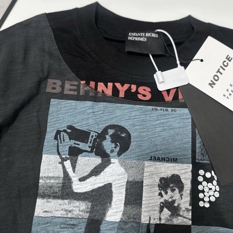 Design Benny's Video Graphic Long-Sleeve T-Shirt Gray / Black product detail 18 in Litbuy spreadsheet finds