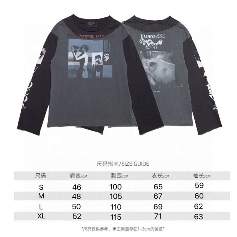 Design Benny's Video Graphic Long-Sleeve T-Shirt Gray / Black product detail 2 in Litbuy spreadsheet finds