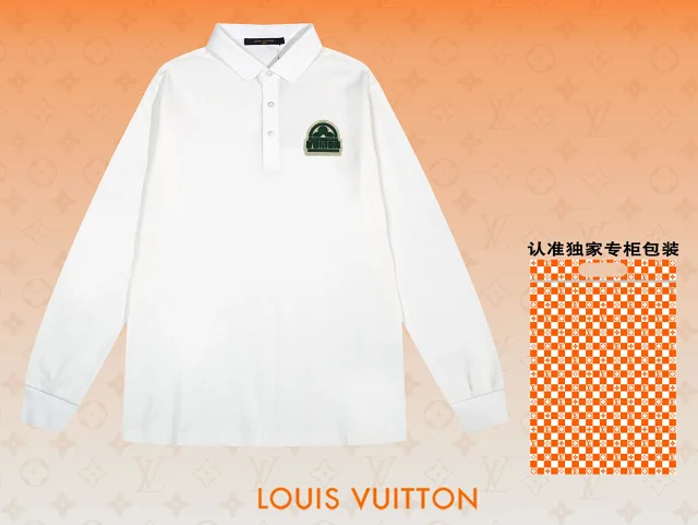 Louis Vuitton Shirts Long-Sleeve Polo Shirt with Chest Patch product detail image 5