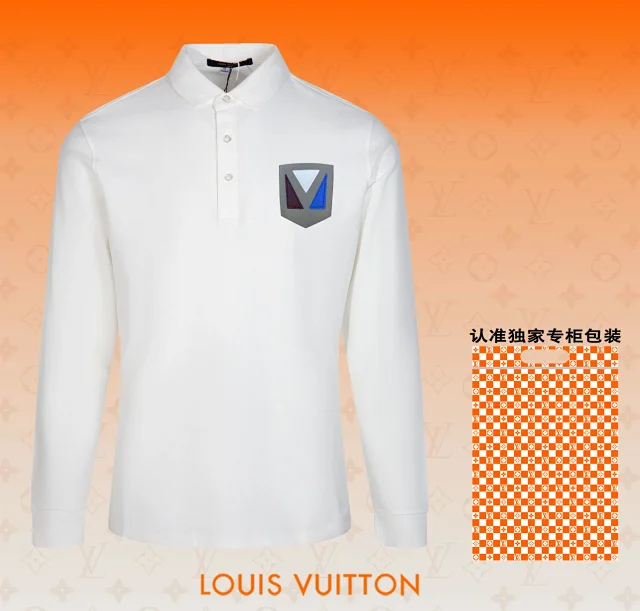 Louis Vuitton Shirts Long-Sleeve Polo Shirt with Chest Patch product detail image 8