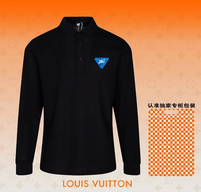 Louis Vuitton Shirts Long-Sleeve Polo Shirt with Chest Patch product detail image 13