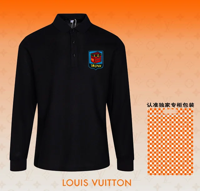 Louis Vuitton Shirts Long-Sleeve Polo Shirt with Chest Patch product detail image 10