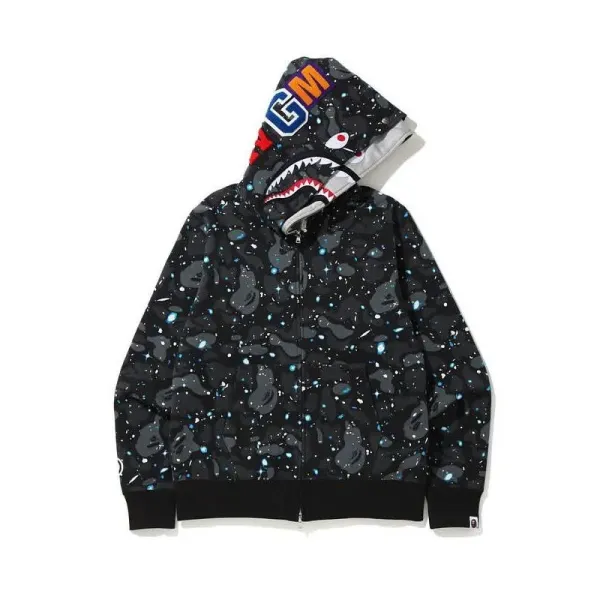 A Bathing Ape Shark Hoodie Multicolor Print Hoodie - 13