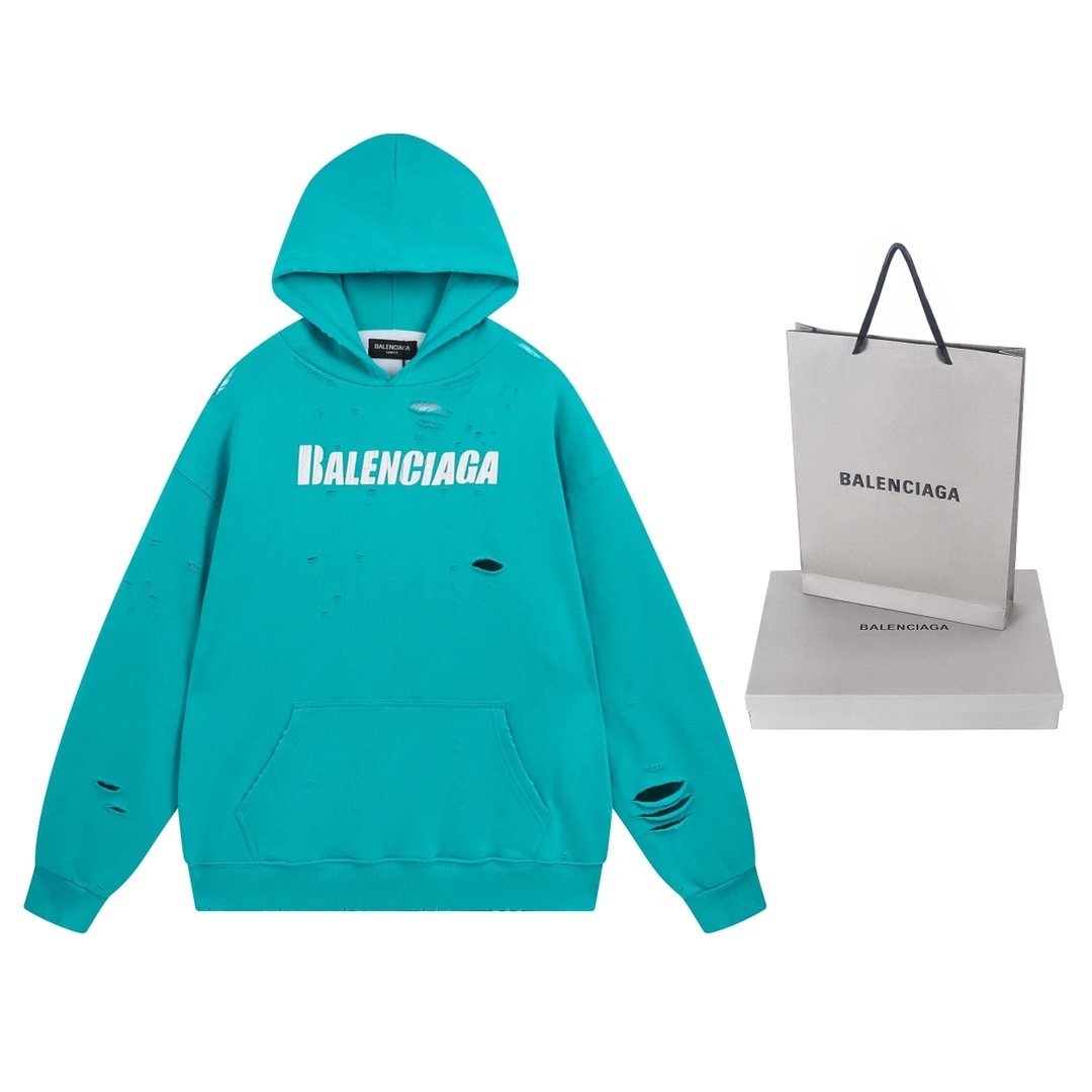 Balenciaga Printed Graphic Hoodie Black - 12
