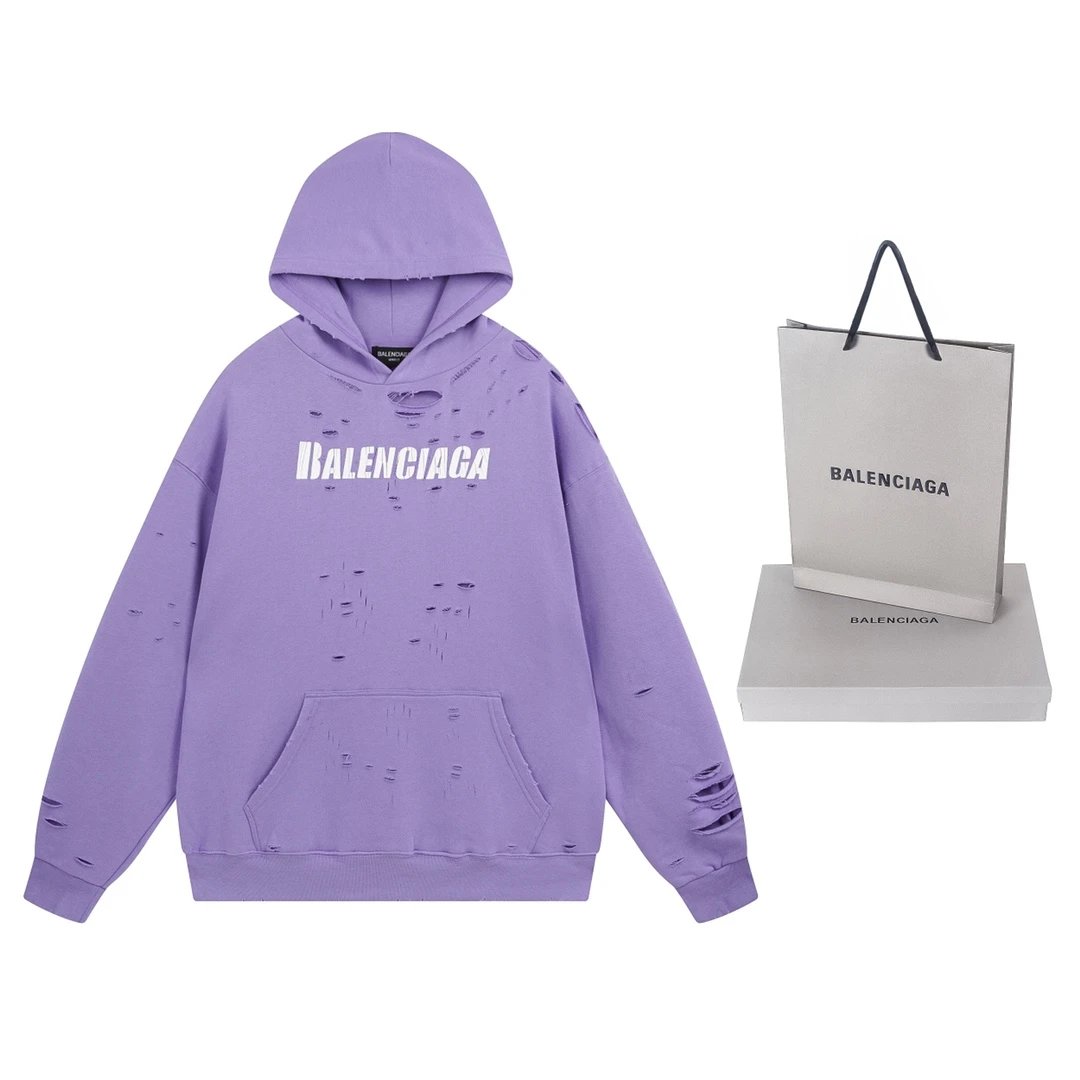 Balenciaga Printed Graphic Hoodie Black - 14