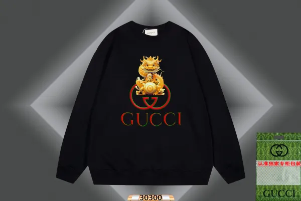 Gucci Dragon Zodiac Print Black Hoodie - 12
