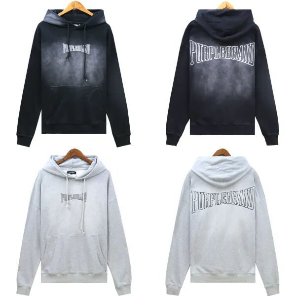 Purple Brand Acid Wash Black Hoodie - 5