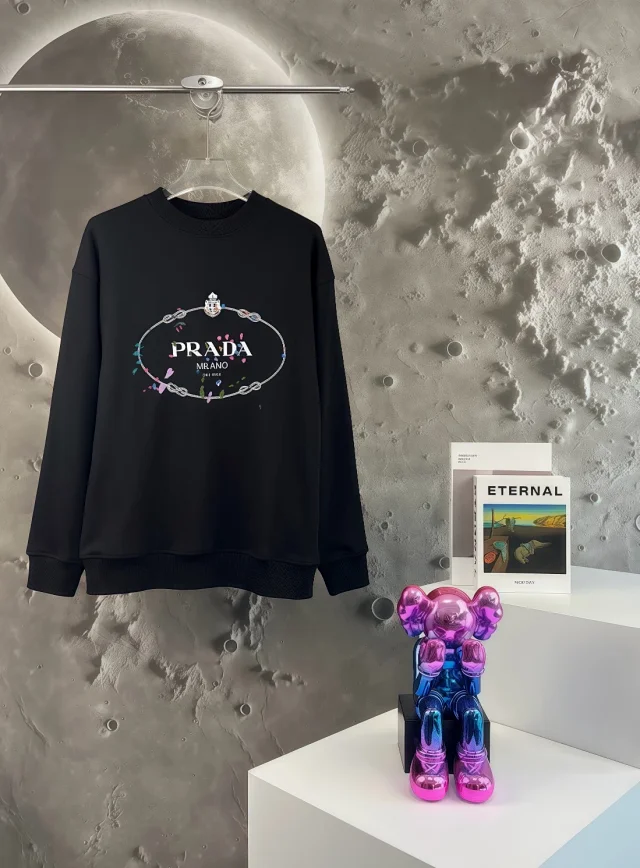 Prada Hoodies & Sweatshirts Crewneck Triangle Logo Print Sweatshirt product detail image 11