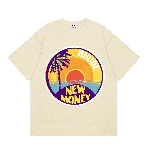 Rhude Graphic Print Beige T-Shirt - 14