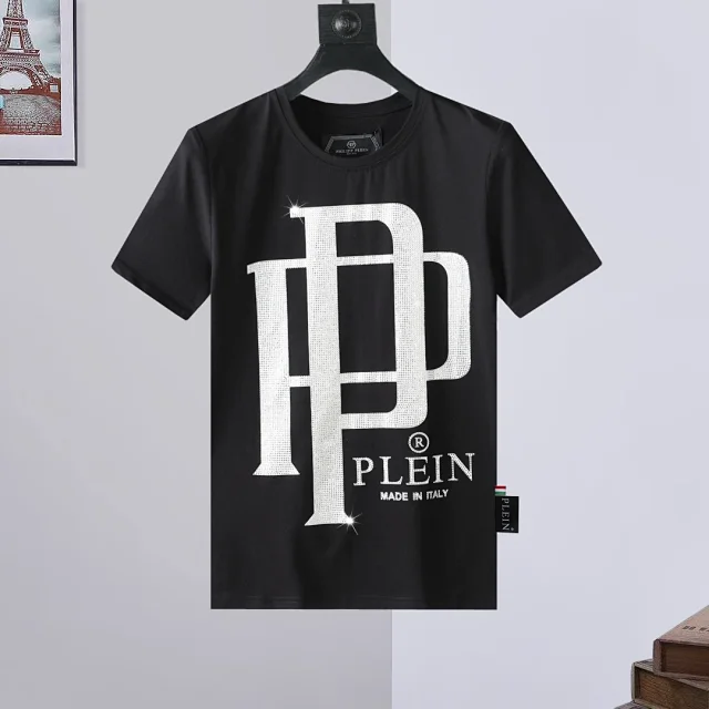 Philipp Plein T-Shirts Short-Sleeve Graphic Rhinestone T-Shirt product detail image 15