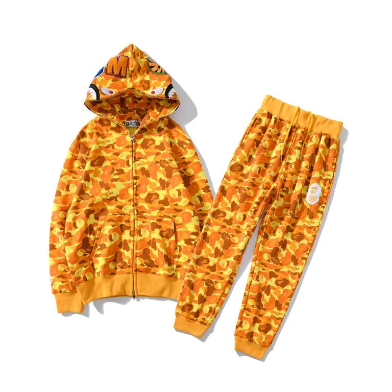 A Bathing Ape ABC Camo Orange Hoodie and Sweatpants Set
