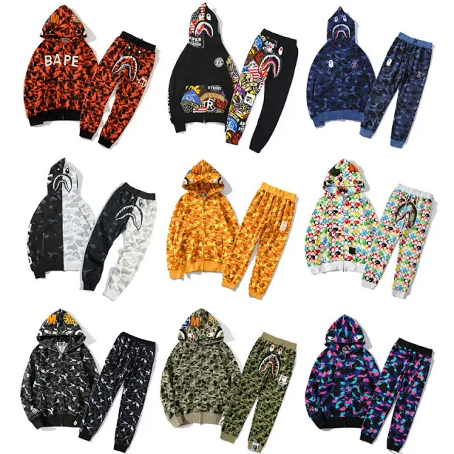 A Bathing Ape Tracksuits Shark Full-Zip Hooded Set product detail image 1