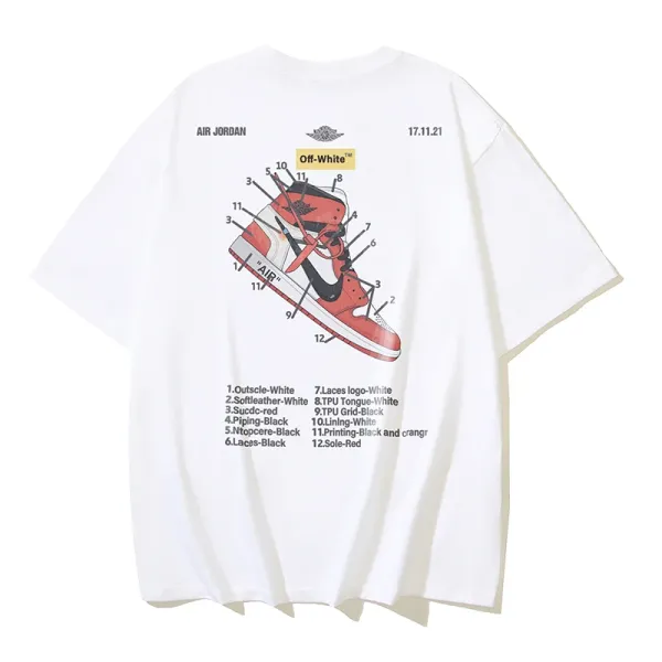 Off-White Industrial Arrow Tape Print T-Shirt Brown - 15